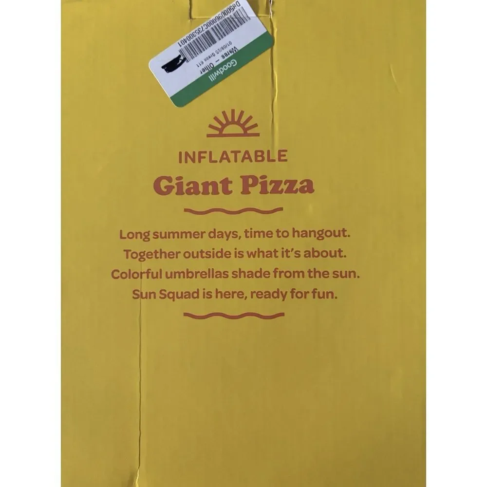 Sun Squad Giant Pizza Slice Inflatable Pool Float - Adult‎ 5ft 10 7/8 In Long
